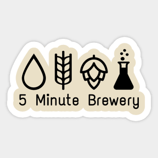 Water, Grain, Hops, and Yeast Logo Sticker